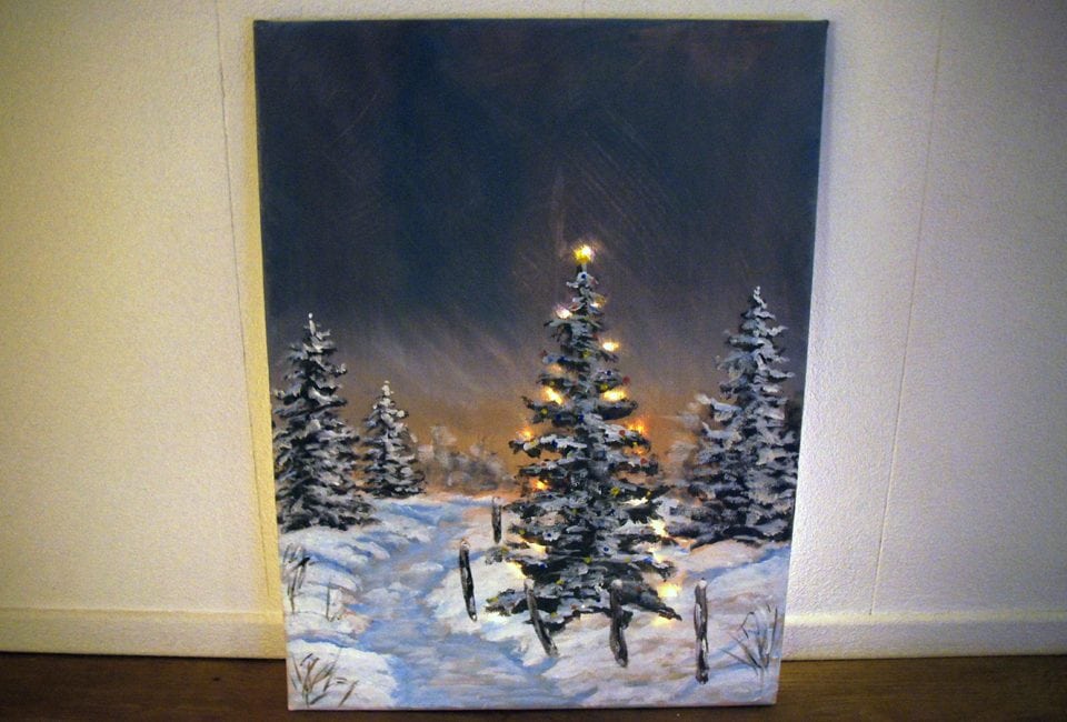 Kerst DIY | Kerst schilderij met LED verlichting | Momambition.nl ... Kerst DIY | Kerst schilderij met LED verlichting | Momambition.nl ...