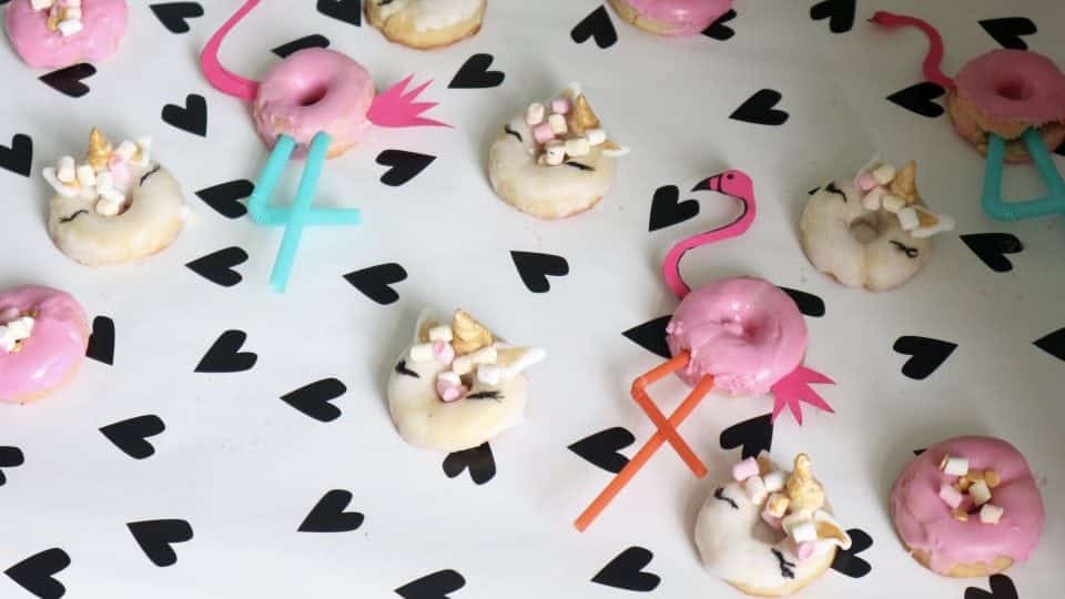 Unicorn donuts en Flamingo Donuts maken momambition bakken leukstetaartenshop mamablog